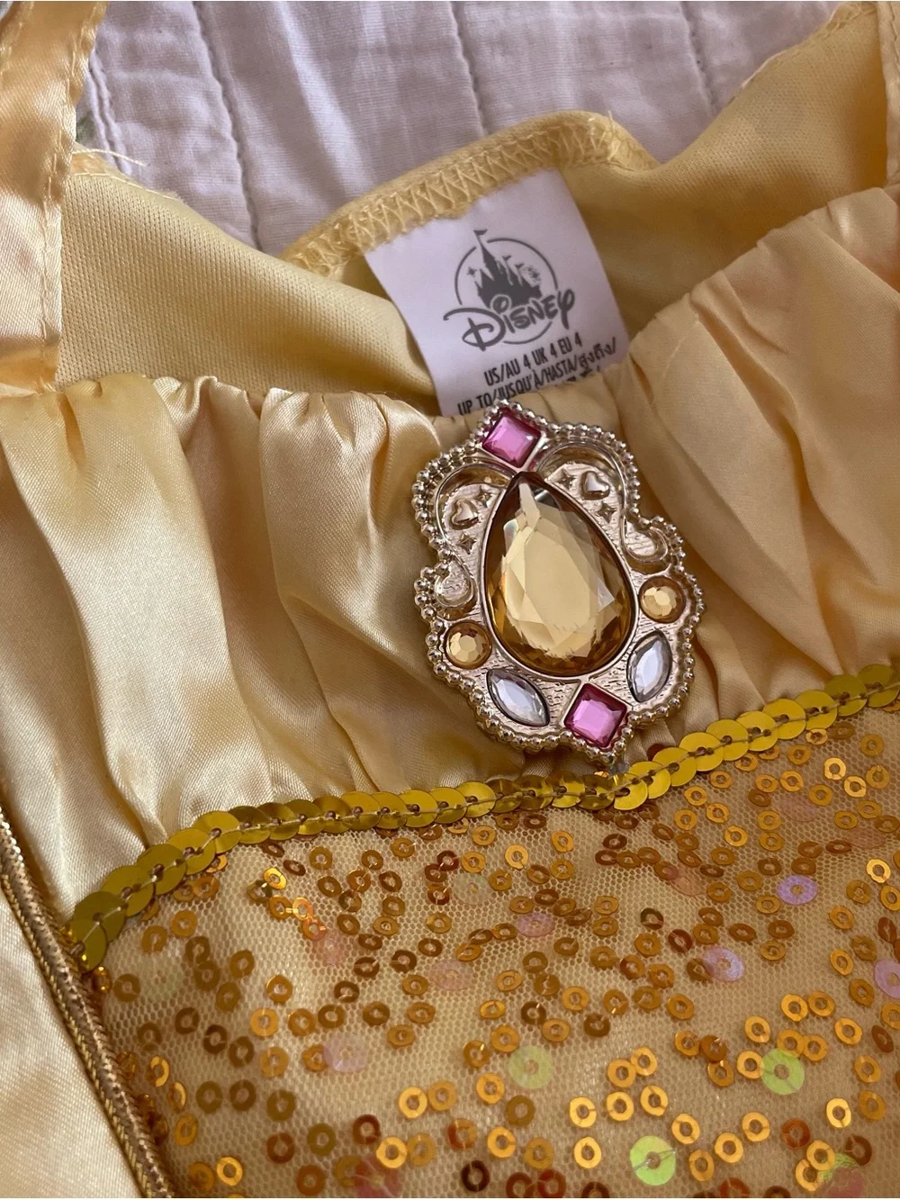 Disney parks bibbidi bobbidi boutique belle costume dress size 4